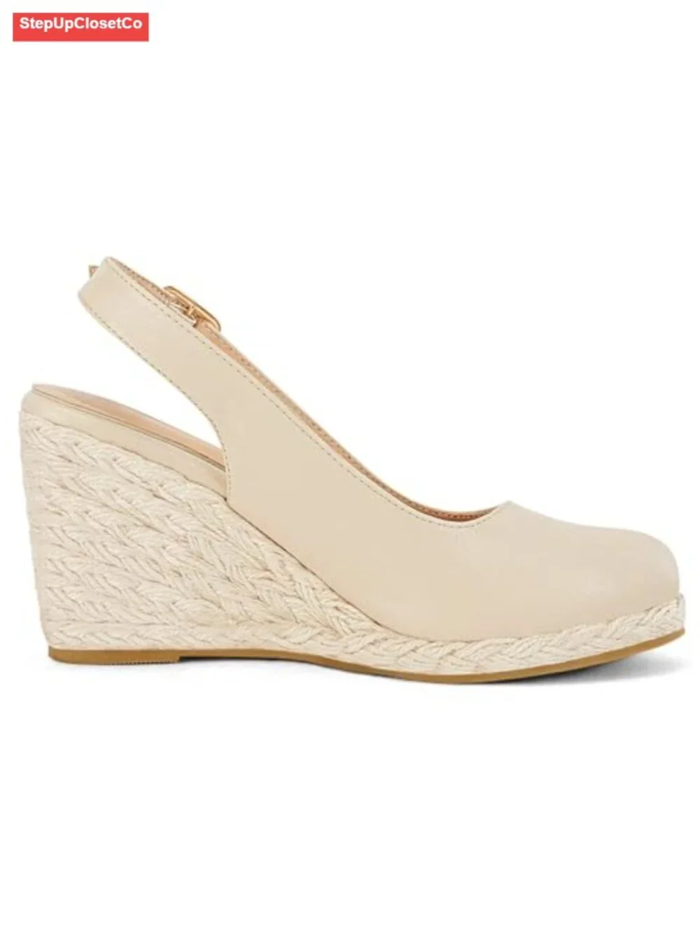 Platform Wedges Sandals Espadrilles Closed Toe Slingback Ankle Buckle Strap